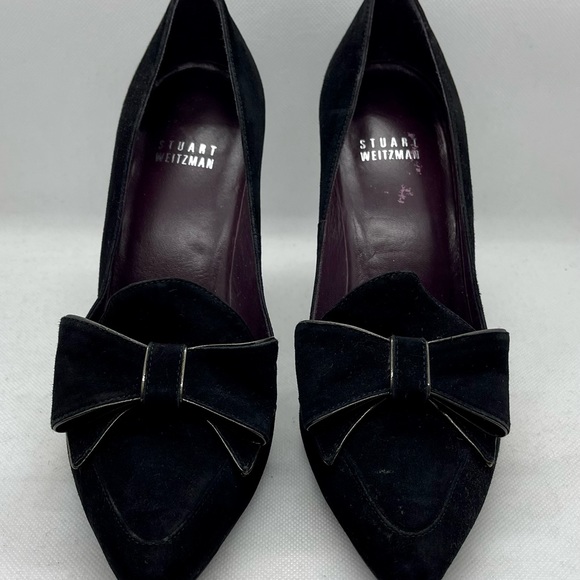 Stuart Weitzman suede bow pumps Sz 7 - Picture 8 of 9
